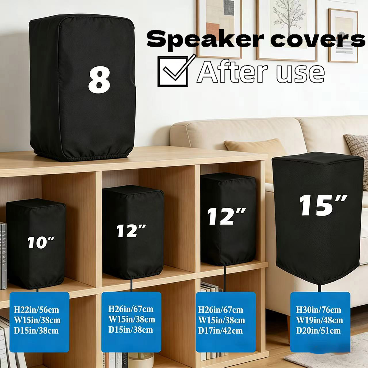 Speaker Stand Tripod - Durable Black 210D Oxford Cloth Speaker