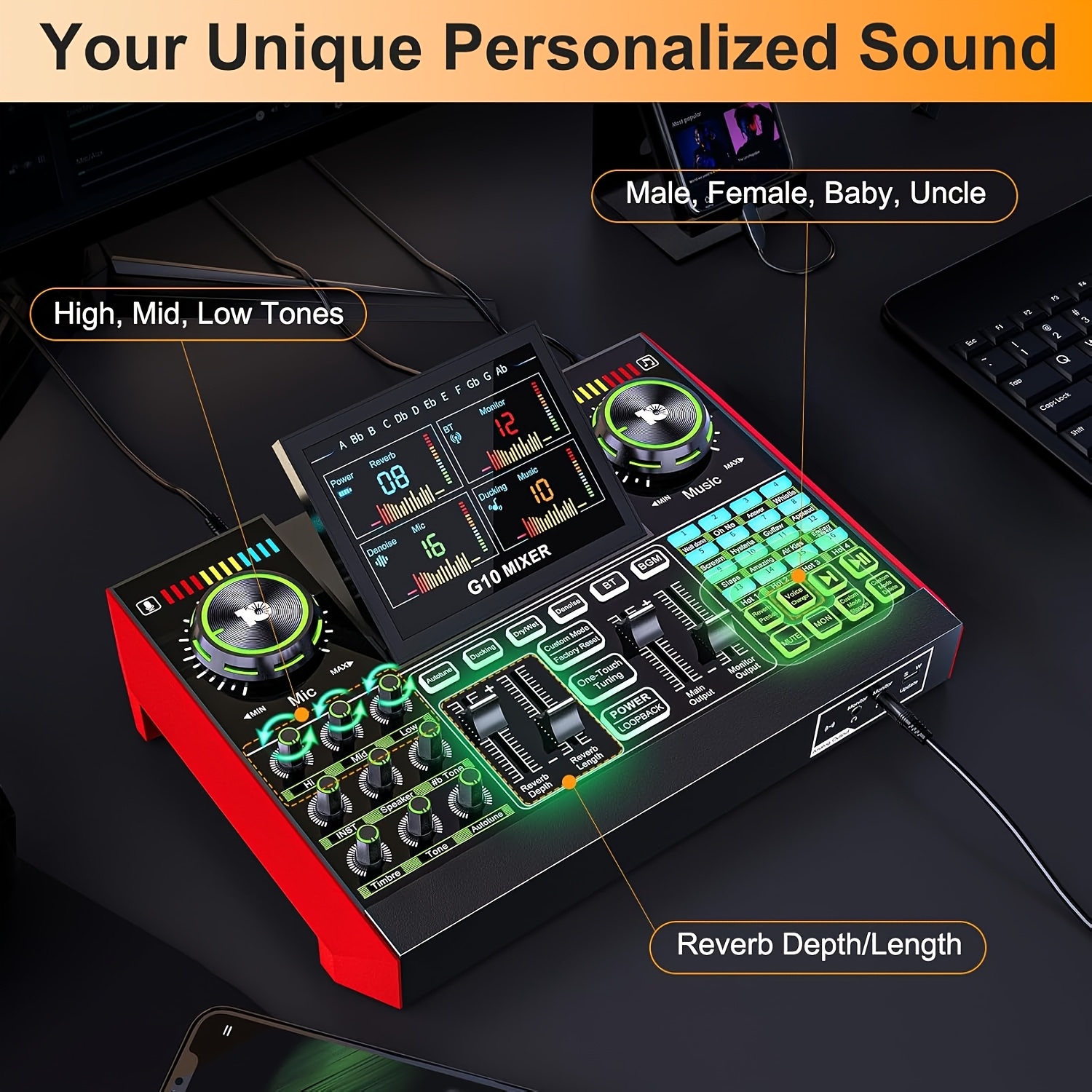 Tenlamp G10 Audio Mixer with V - Xlr Microphone Condenser のレビューと価格