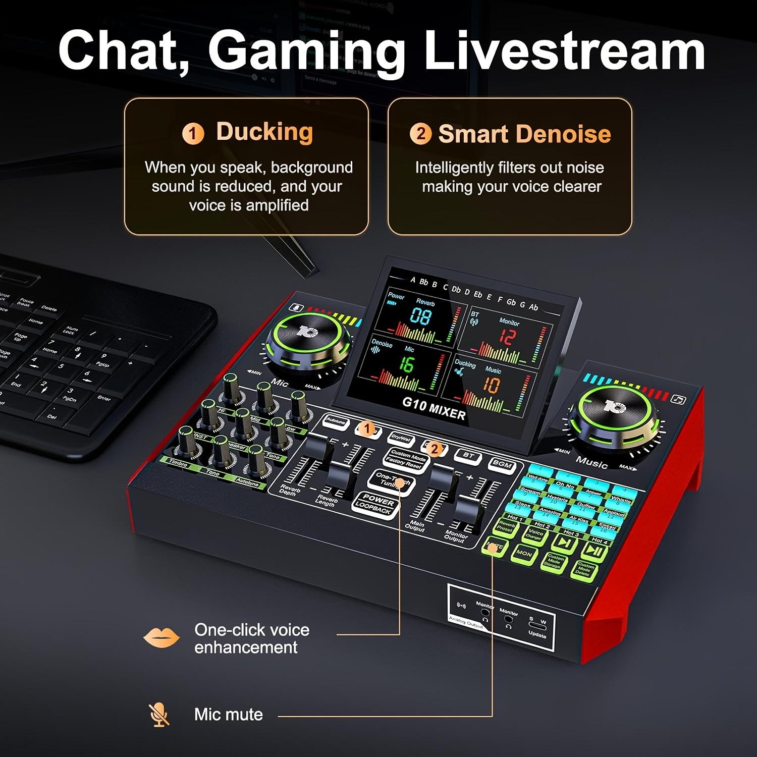 Tenlamp G10 Audio Mixer with V - Xlr Microphone Condenser のレビューと価格