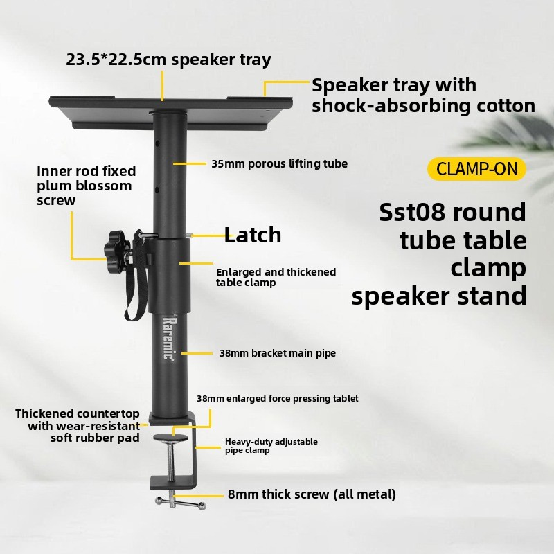 1pcs Desk clamp speaker bracke - Speaker Stand Tripod のレビューと価格