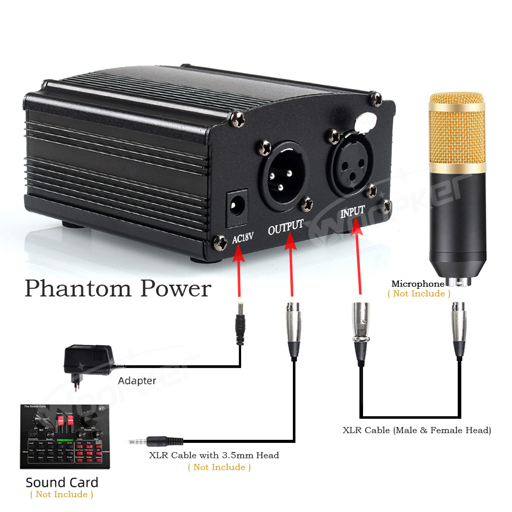 Woopker 48V Phantom Power Supp - Xlr Microphone Condenser のレビューと価格